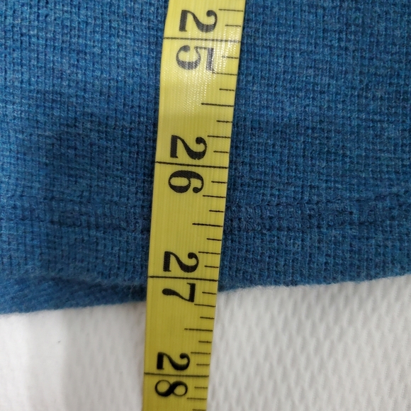 Carbon 2 Cobalt Knit Henley Hoodie Sweater Blue Cotton Mens Large - Picture 7 of 7